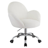 Jago White Lapin & Chrome Finish Office Chair