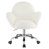 Jago White Lapin & Chrome Finish Office Chair