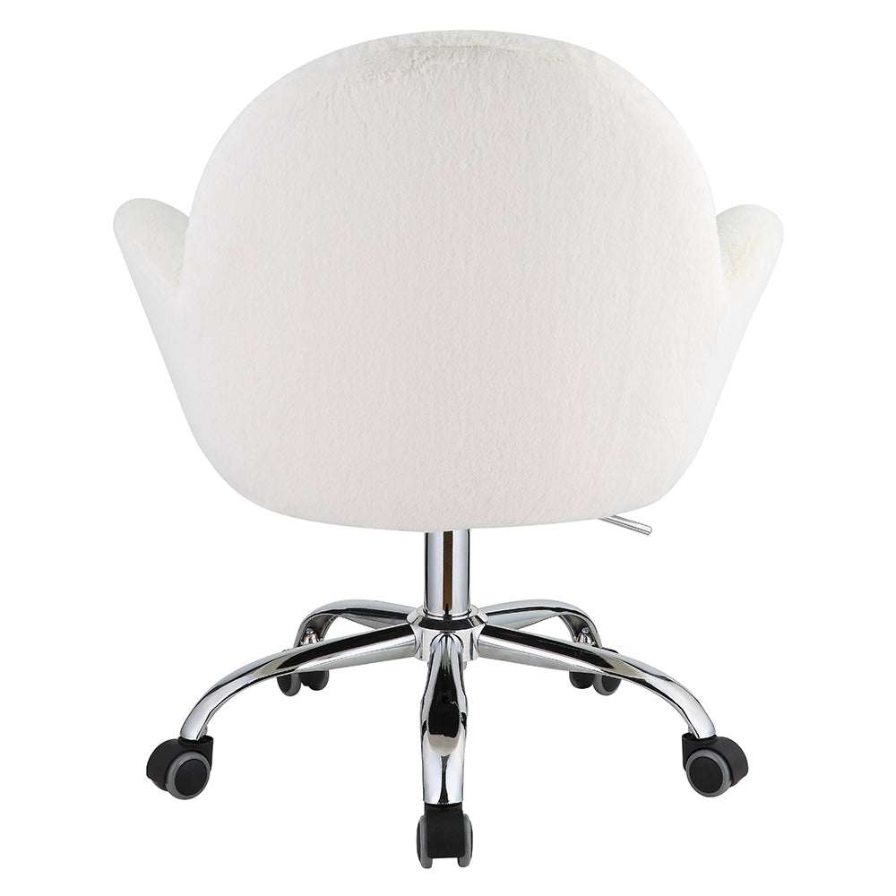 Jago White Lapin & Chrome Finish Office Chair