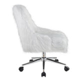 Arundell White Faux Fur & Chrome Finish Ii Office Chair