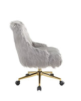 Arundell Gray Faux Fur & Gold Finish Ii Office Chair