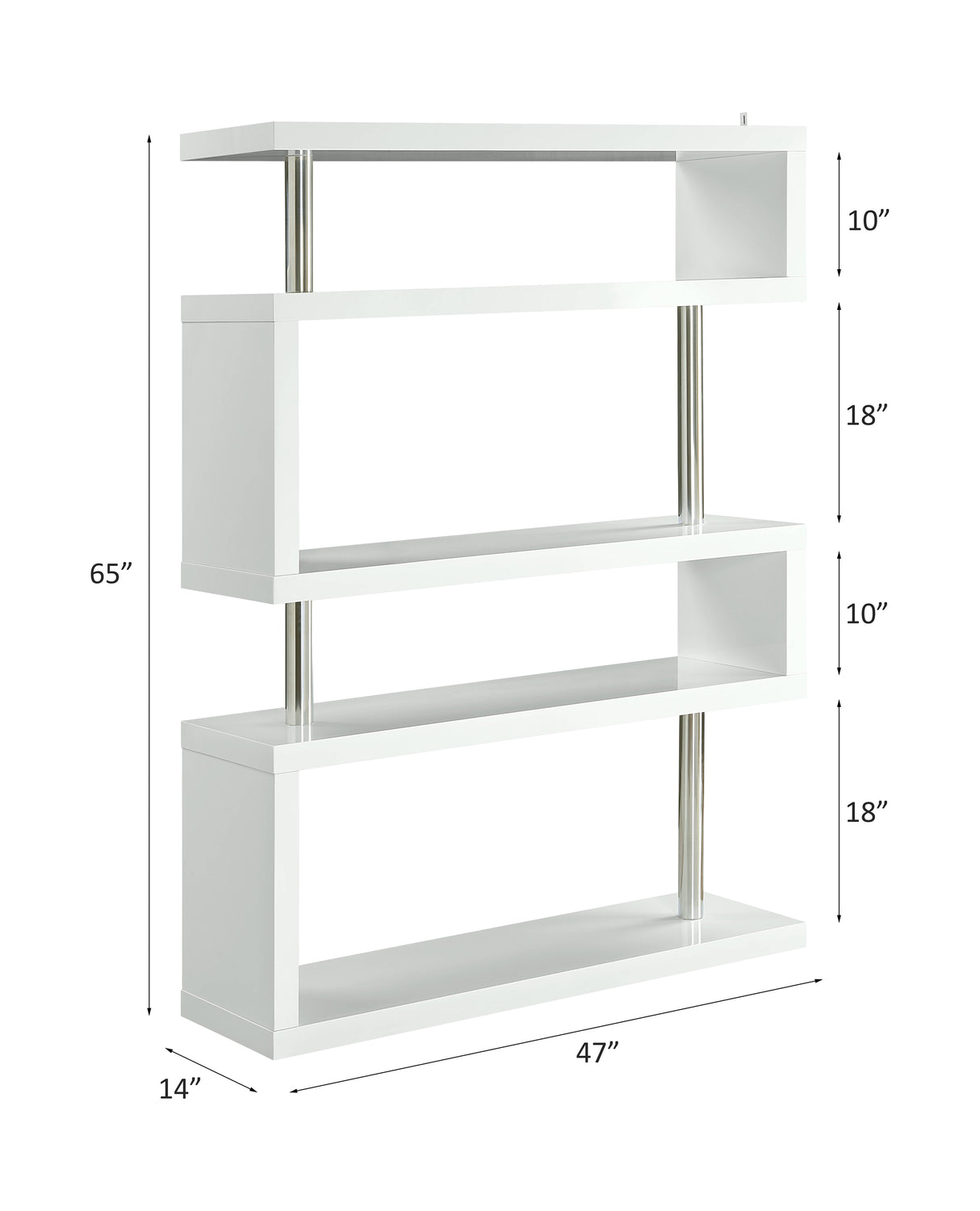 Buck White High Gloss Finish Ii Bookshelf