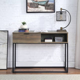 Galeno Rustic Oak & Black Finish Writing Desk