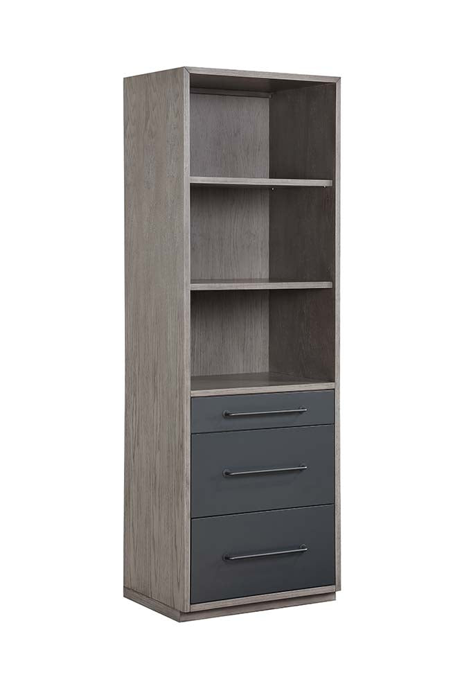 Estevon Gray Oak Finish Bookshelf