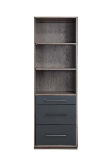 Estevon Gray Oak Finish Bookshelf