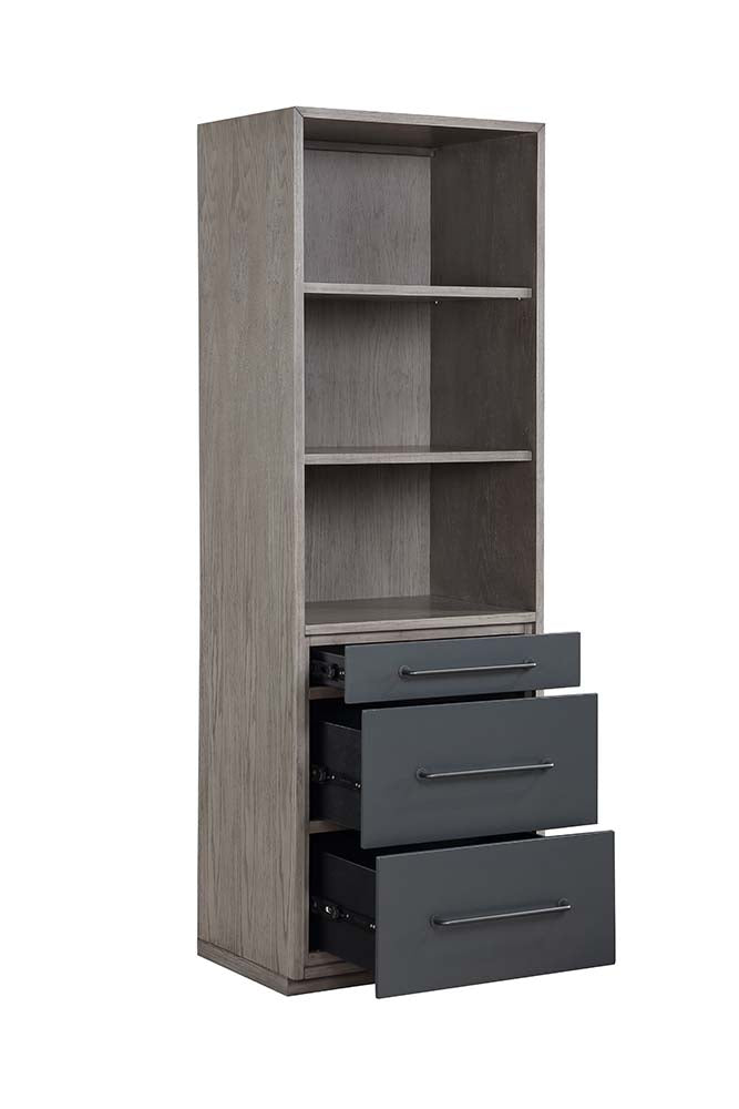 Estevon Gray Oak Finish Bookshelf