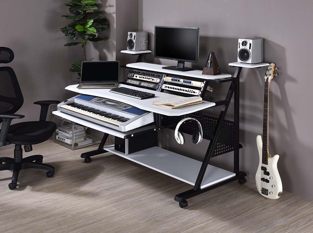 Willow White & Black Finish Music Desk