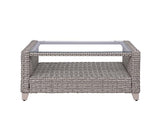 Greeley Gray Fabric & Gray Finish Patio Set