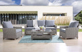 Greeley Gray Fabric & Gray Finish Patio Set