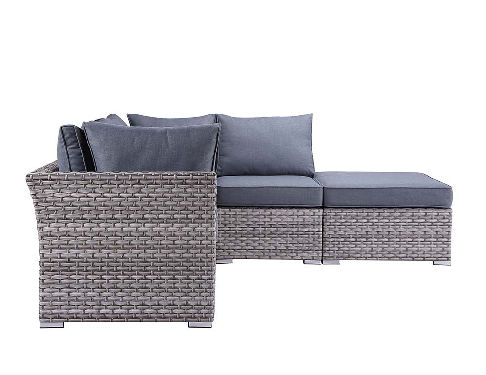 Laurance Gray Fabric & Gray Finish Patio Set