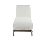 Salena Beige Fabric & Gray Finish Patio Lounge Chair