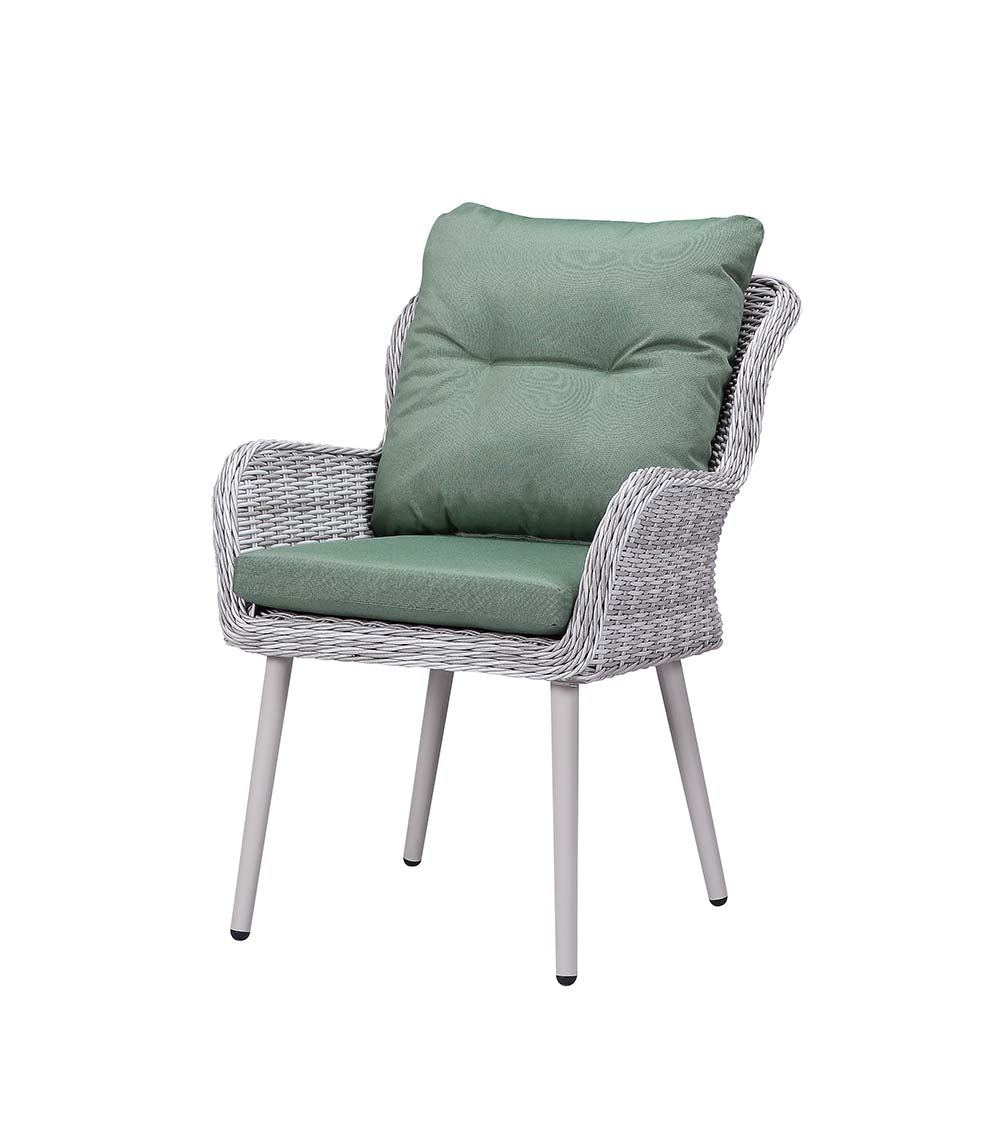 Jenneva Night Green Fabric & Gray Finish Patio Set