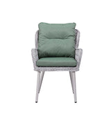 Jenneva Night Green Fabric & Gray Finish Patio Set