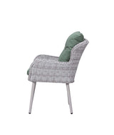 Jenneva Night Green Fabric & Gray Finish Patio Set