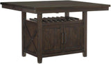 Oxton Distressed Dark Cherry Extendable Counter Height Dining Room Set