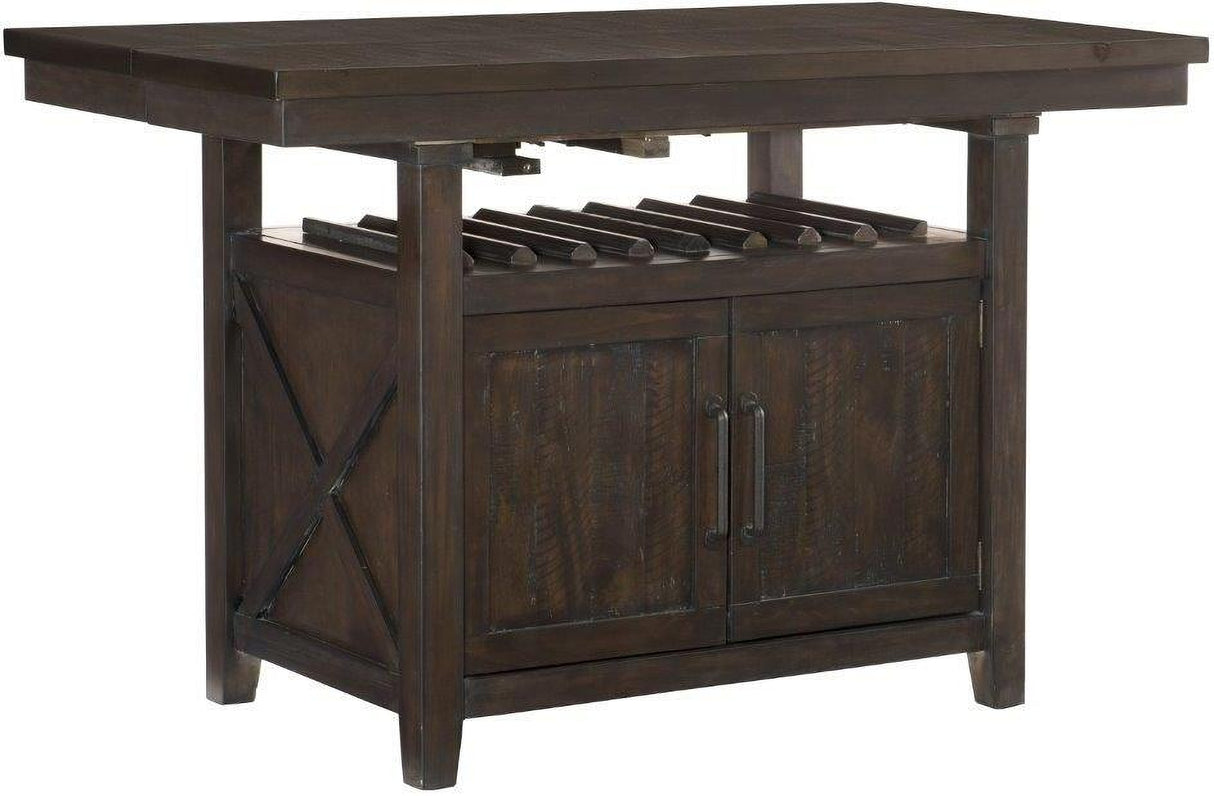 Oxton Distressed Dark Cherry Extendable Counter Height Dining Room Set