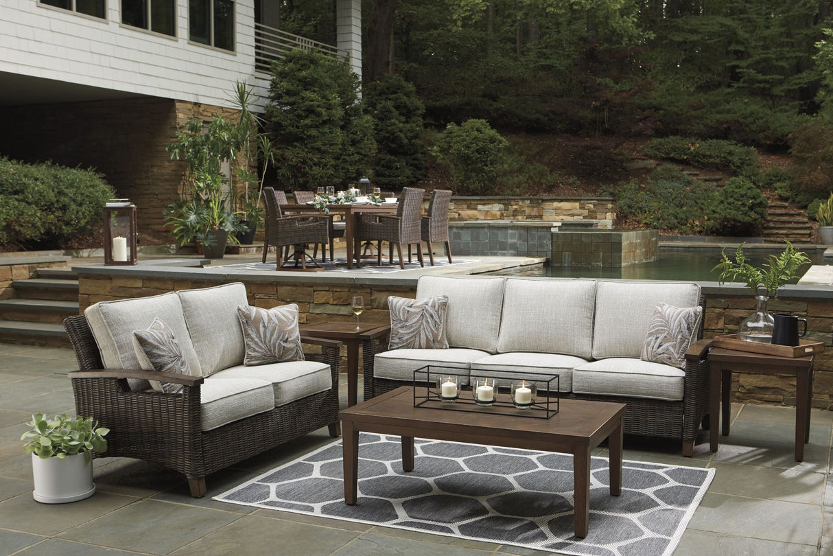 Paradise Trail Medium Brown Outdoor Living Room Set with Cushion