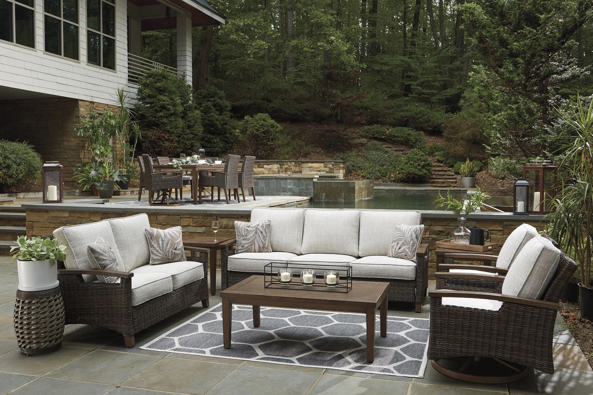 Paradise Trail Medium Brown Outdoor Living Room Set with Cushion