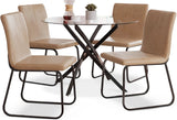 Pharwynn Dining Room Set In Toast and Black