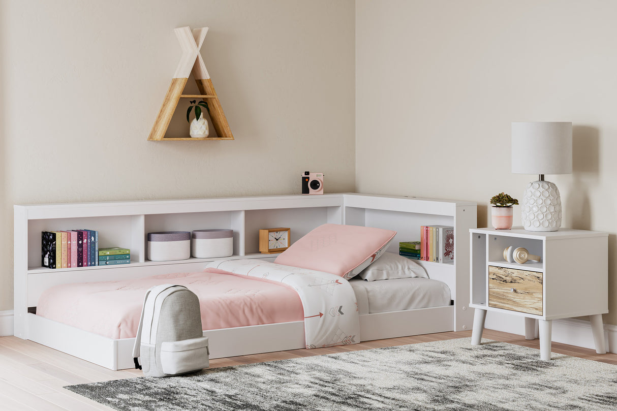 Piperton White Youth Bookcase Storage Bedroom Set