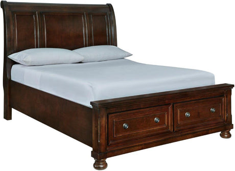 Porter Rustic Brown Sleigh Storage Bedroom Set