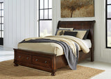 Porter Rustic Brown Sleigh Storage Bedroom Set