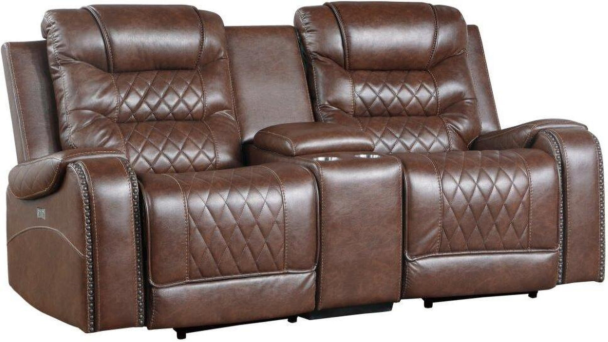 Putnam Brown Power Double Reclining Living Room Set