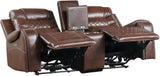 Putnam Brown Power Double Reclining Living Room Set