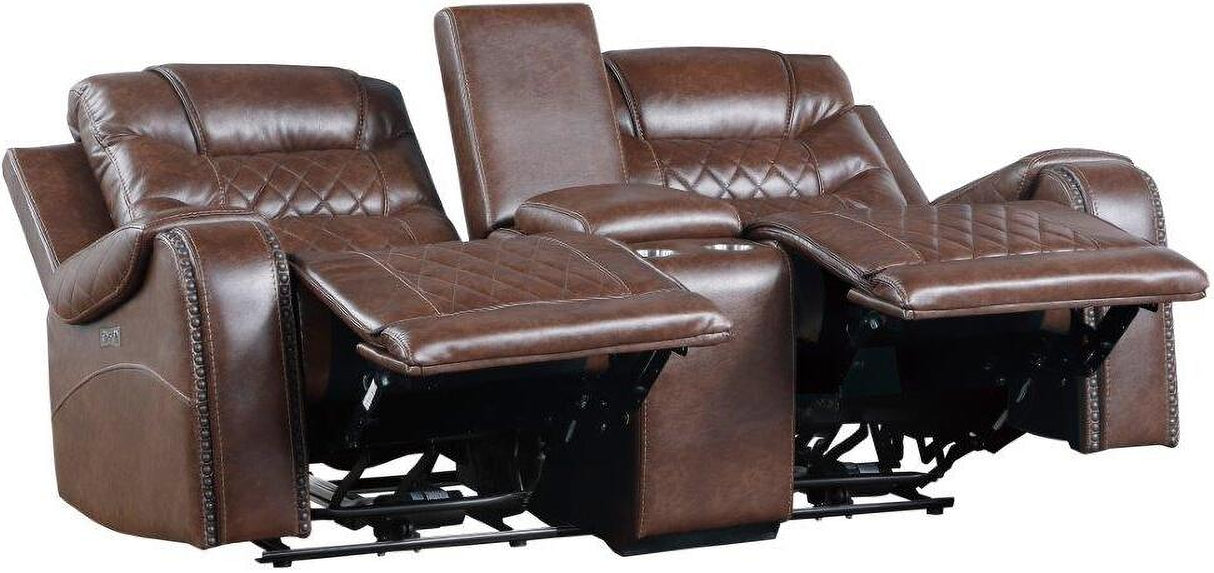 Putnam Brown Power Double Reclining Living Room Set