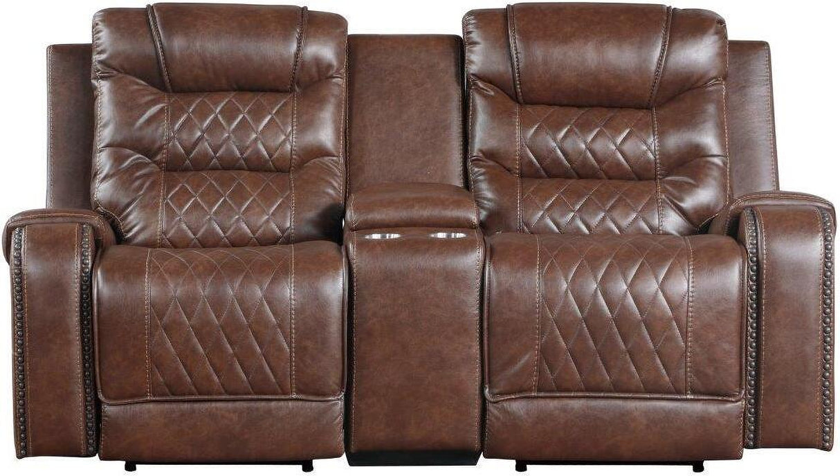 Putnam Brown Power Double Reclining Living Room Set