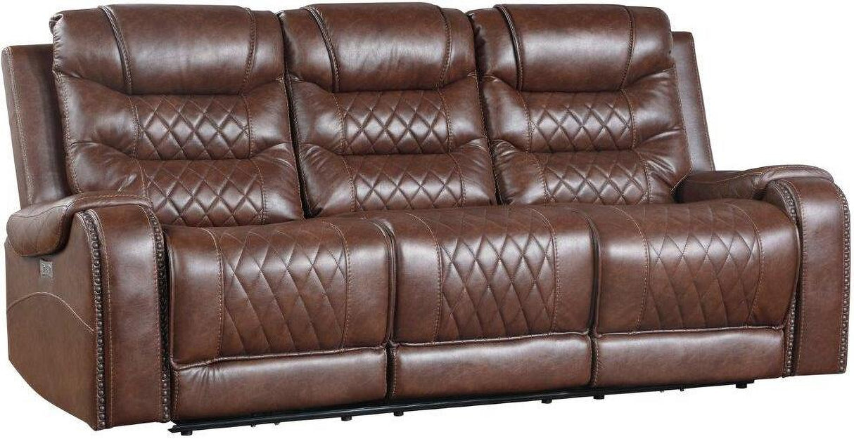 Putnam Brown Power Double Reclining Living Room Set