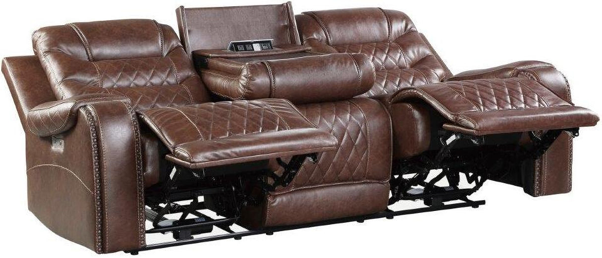 Putnam Brown Power Double Reclining Living Room Set