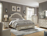 Realyn White Upholstered Panel Bedroom Set With Bench Footboard