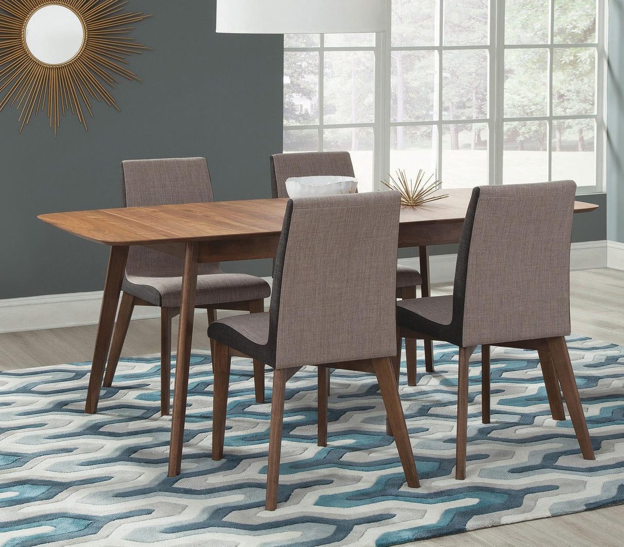 Redbridge Natural Walnut Extendable Dining Room Set