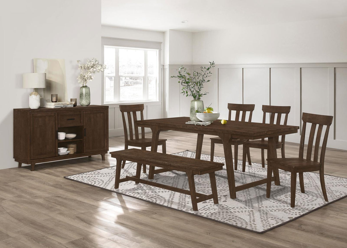 Reynolds Dining Room Set In Brown Oak