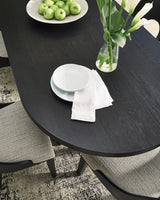 Rowanbeck Black Oval Dining Room Set