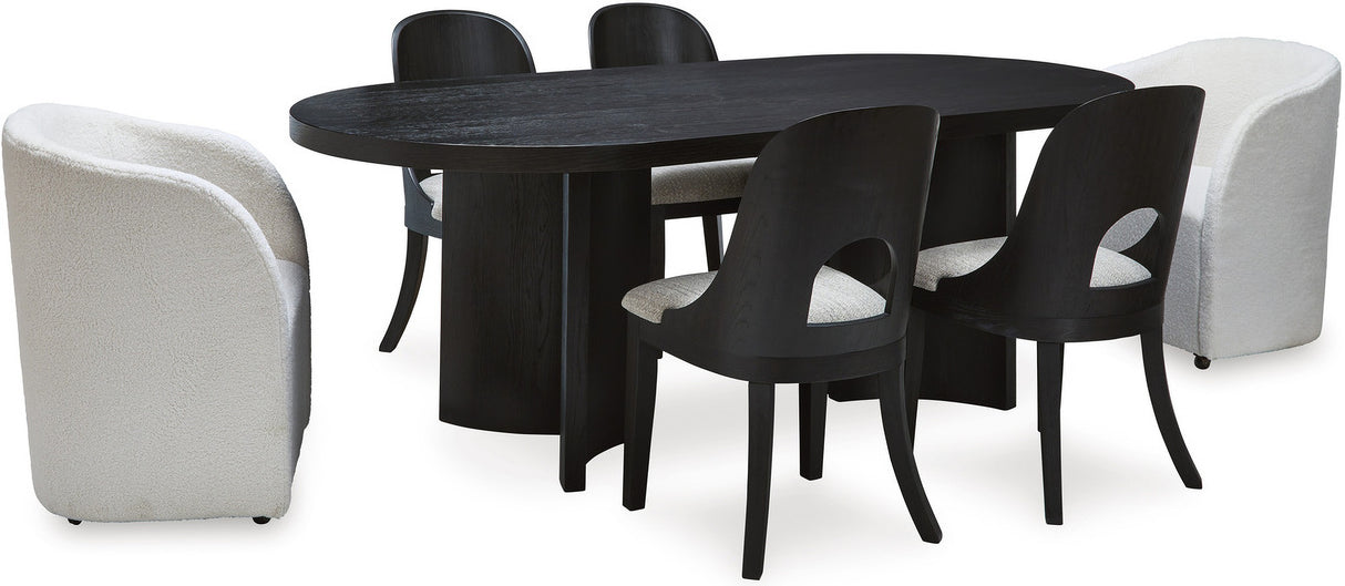 Rowanbeck Black Oval Dining Room Set