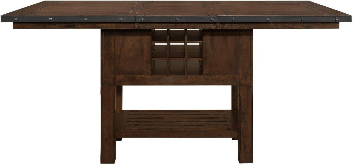 Schleiger Dark Brown Extendable Counter Height Dining Room Set