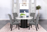 Sherry Rustic Espresso And White Round Dining Room Set