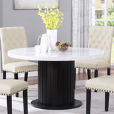 Sherry Rustic Espresso And White Round Dining Room Set