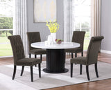 Sherry Rustic Espresso And White Round Dining Room Set