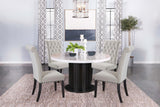 Sherry Rustic Espresso And White Round Dining Room Set