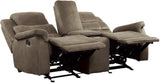 Shola Brown Double Reclining Living Room Set With Drop Down Table