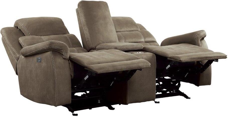 Shola Brown Double Reclining Living Room Set With Drop Down Table