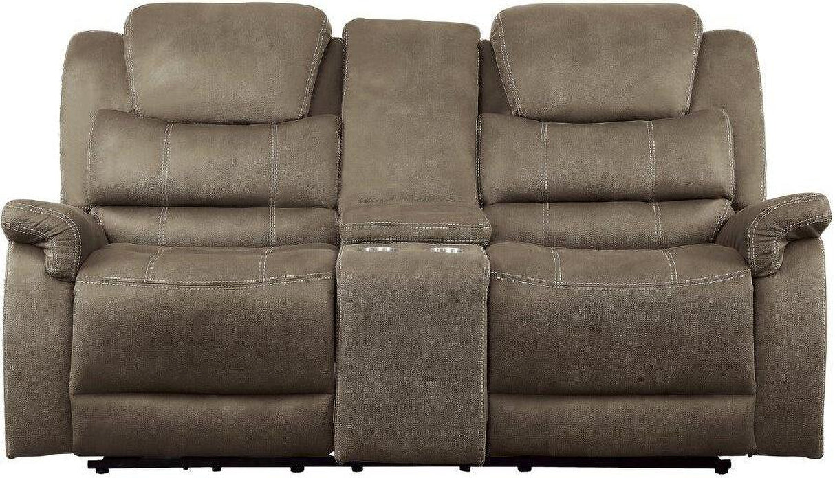 Shola Brown Double Reclining Living Room Set With Drop Down Table