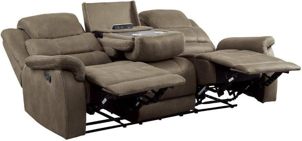 Shola Brown Double Reclining Living Room Set With Drop Down Table