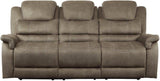 Shola Brown Double Reclining Living Room Set With Drop Down Table