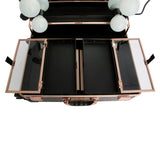 SlayCase® XL Vanity Travel Case in Black & Rose Gold Studded