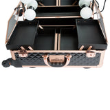 SlayCase® XL Vanity Travel Case in Black & Rose Gold Studded