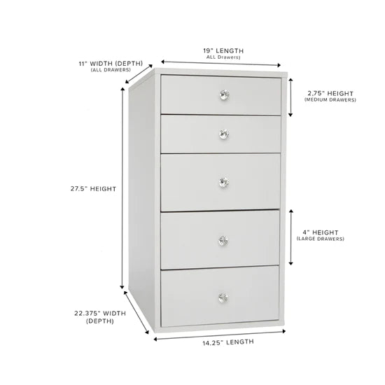 SlayStation® 5-Drawer Mirrored Vanity Storage Unit